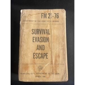 Original Vintage 1968 US Army Field Manual FM 21-76 Survival Evasion Escape Book